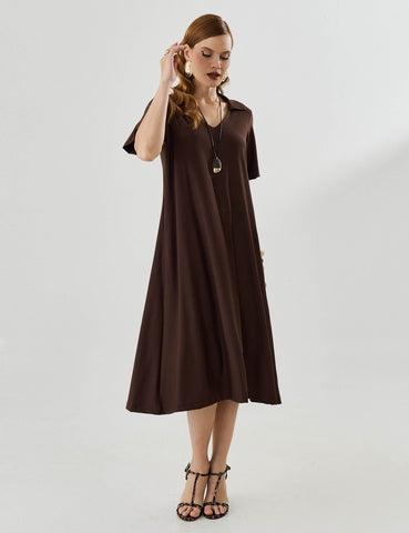 Vestido Marbella Marcela Marrom Natureza