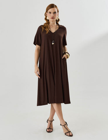 Vestido Marbella Marcela Marrom Natureza