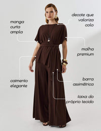 Blusa Marbella Madu Marrom Natureza