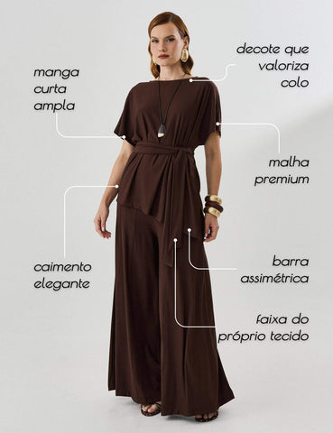 Blusa Marbella Madu Marrom Natureza