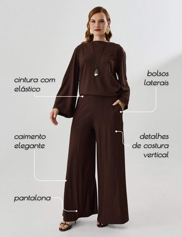 Calça Marbella Melissa Marrom Natureza