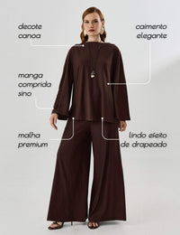 Blusa Marbella Mariane Marrom Natureza