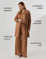 Cardigan Creponado Miranda Mocha Mousse