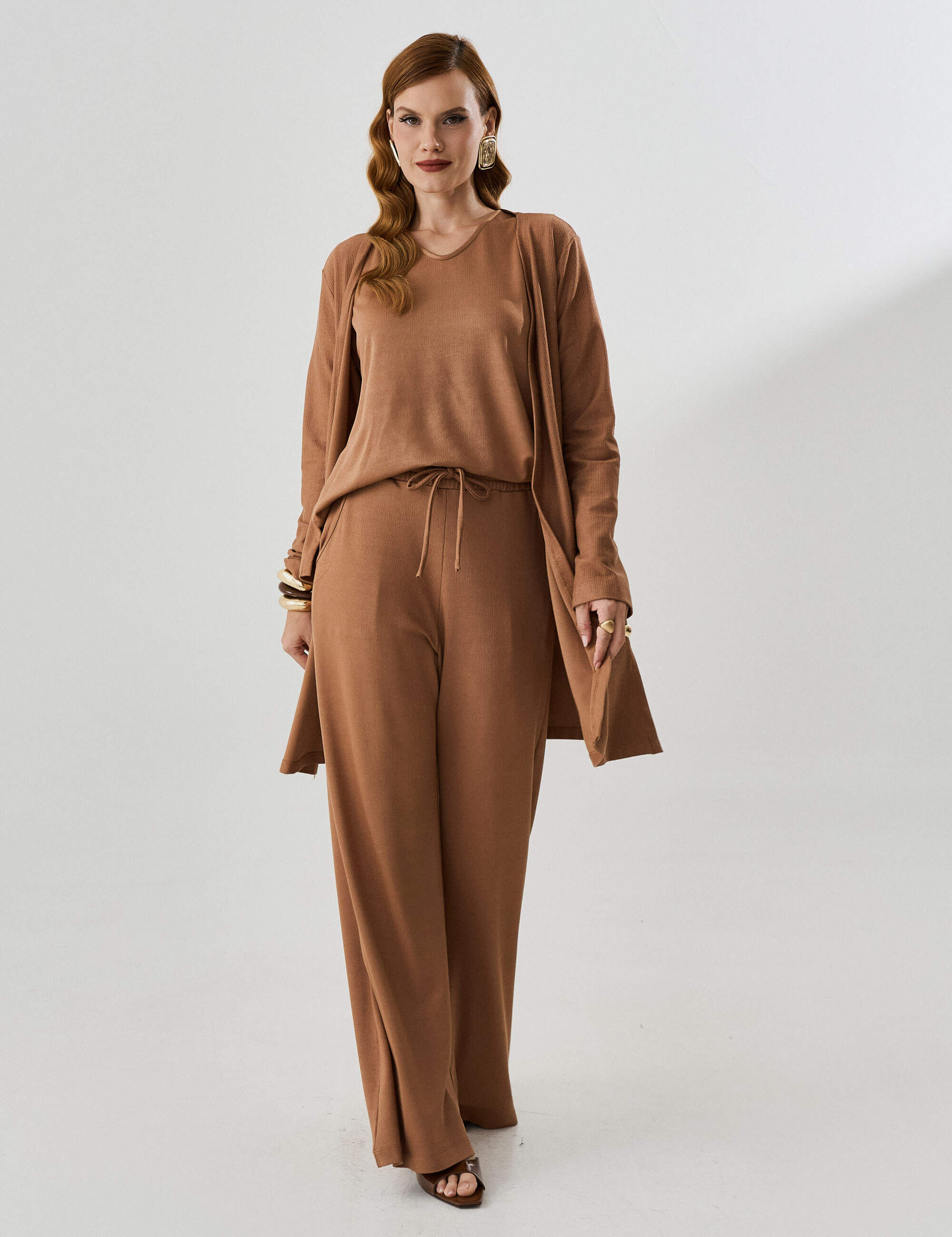 Cardigan Creponado Miranda Mocha Mousse
