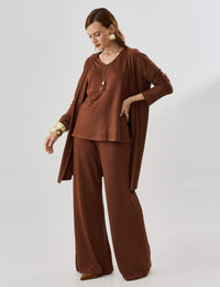 Cardigan Creponado Miranda Marrom Tamara