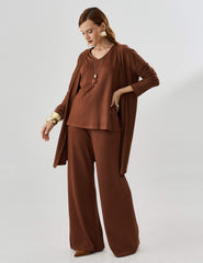Cardigan Creponado Miranda Marrom Tamara