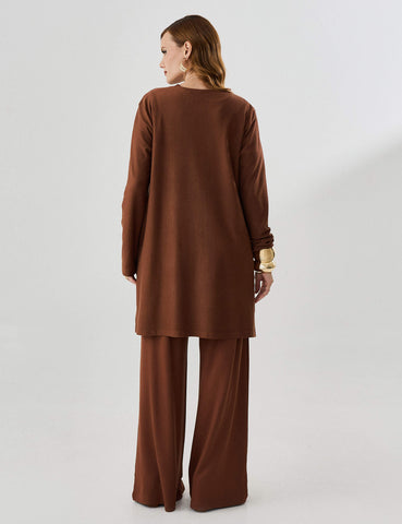 Cardigan Creponado Miranda Marrom Tamara