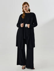 Cardigan Creponado Miranda Preto