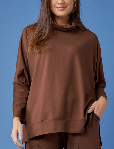 Blusa Moletom Greta Marrom Natureza