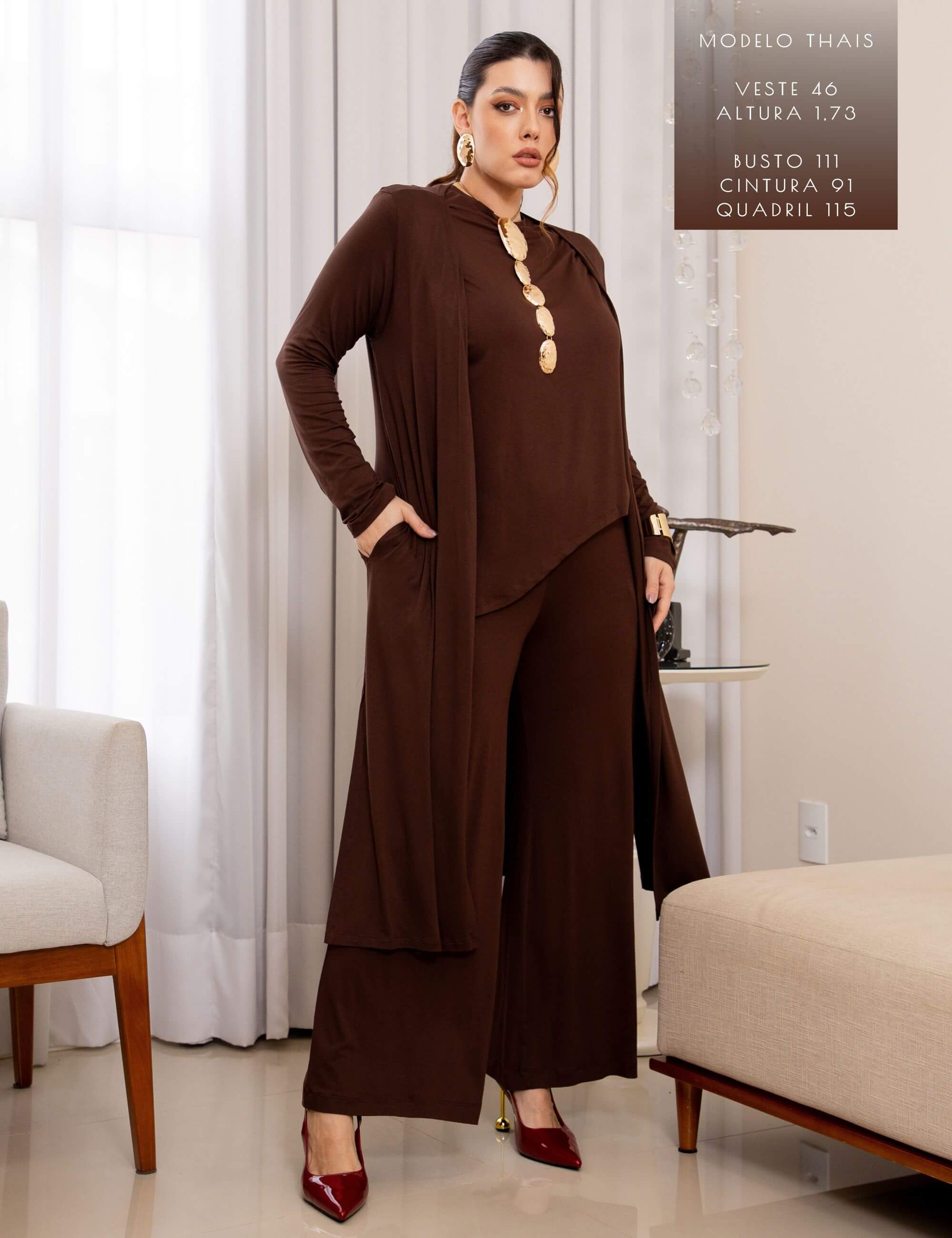 Cardigan Harper Marrom Natureza