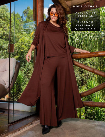 Cardigan Vicenza Maite Marrom Natureza