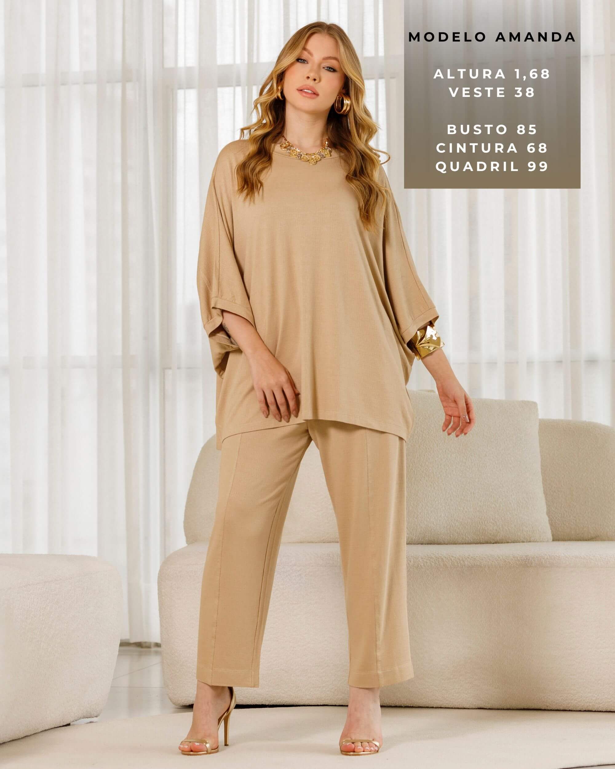 Conjunto Vicenza Acelia Bege MPB