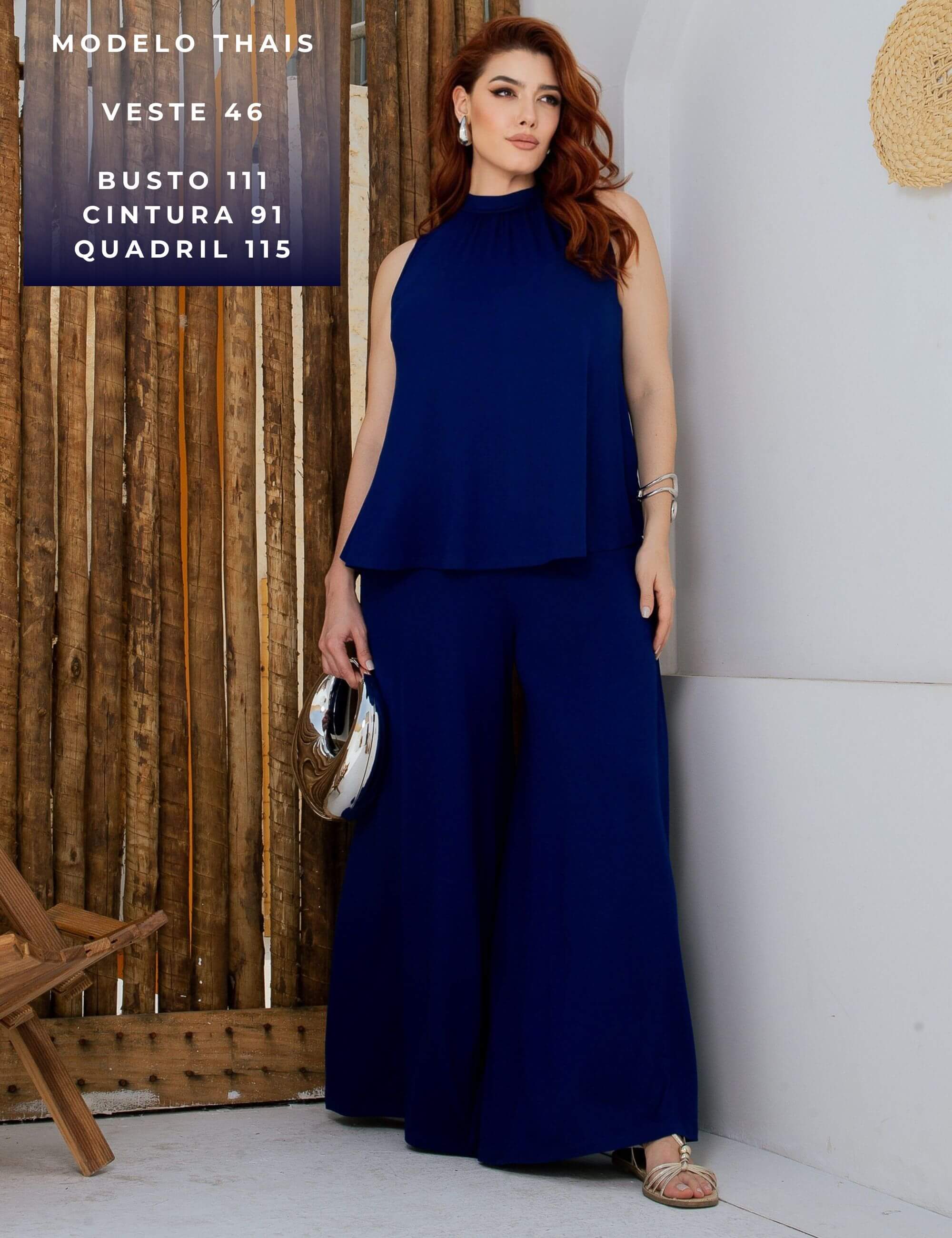 Conjunto Franciele Azul Profundo