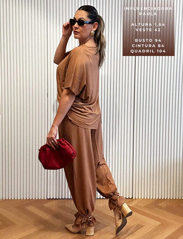 Conjunto Vicenza Lisa Caramelo Nougat