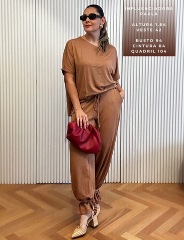Conjunto Vicenza Lisa Caramelo Nougat
