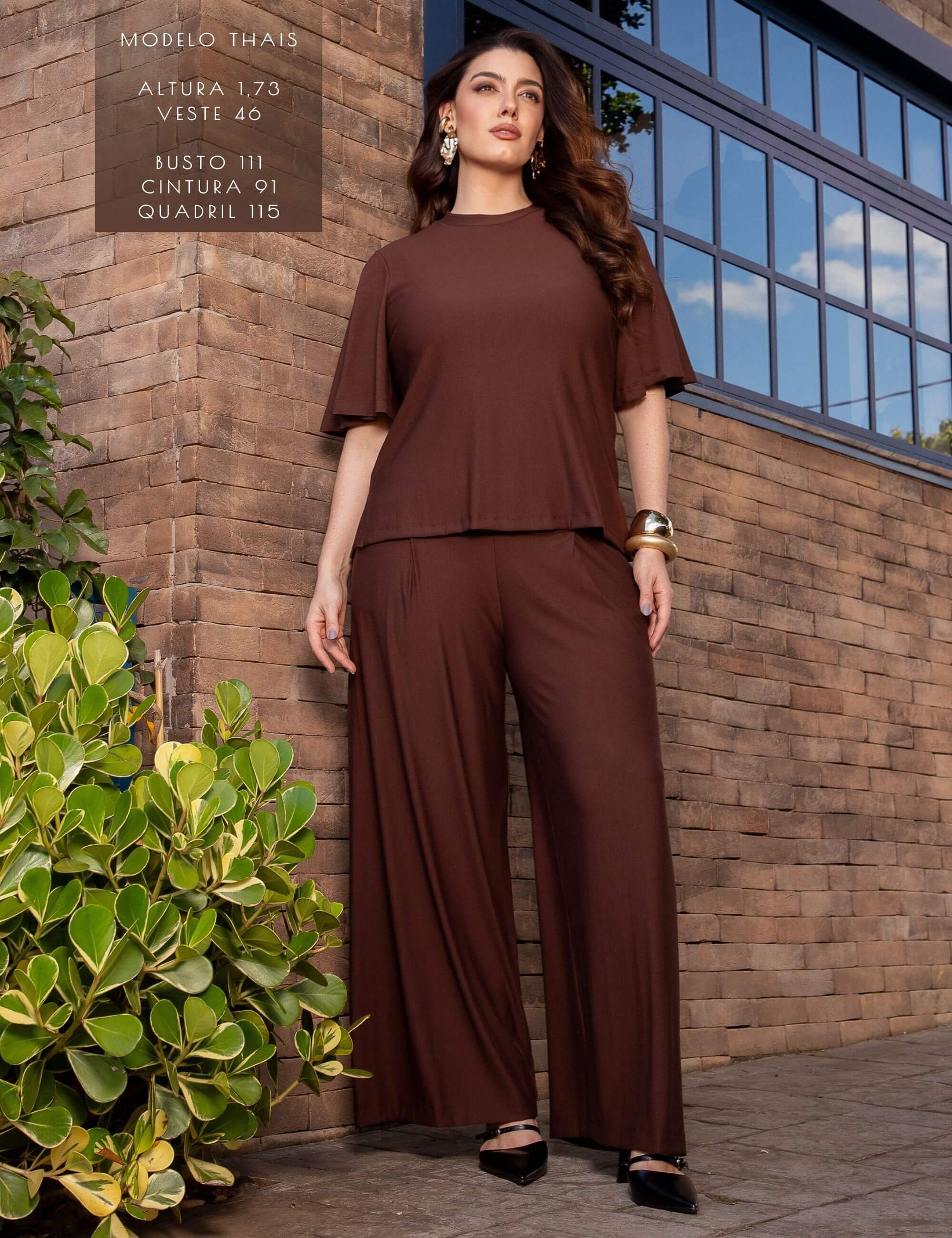 Conjunto Marbella Farah Marrom Natureza