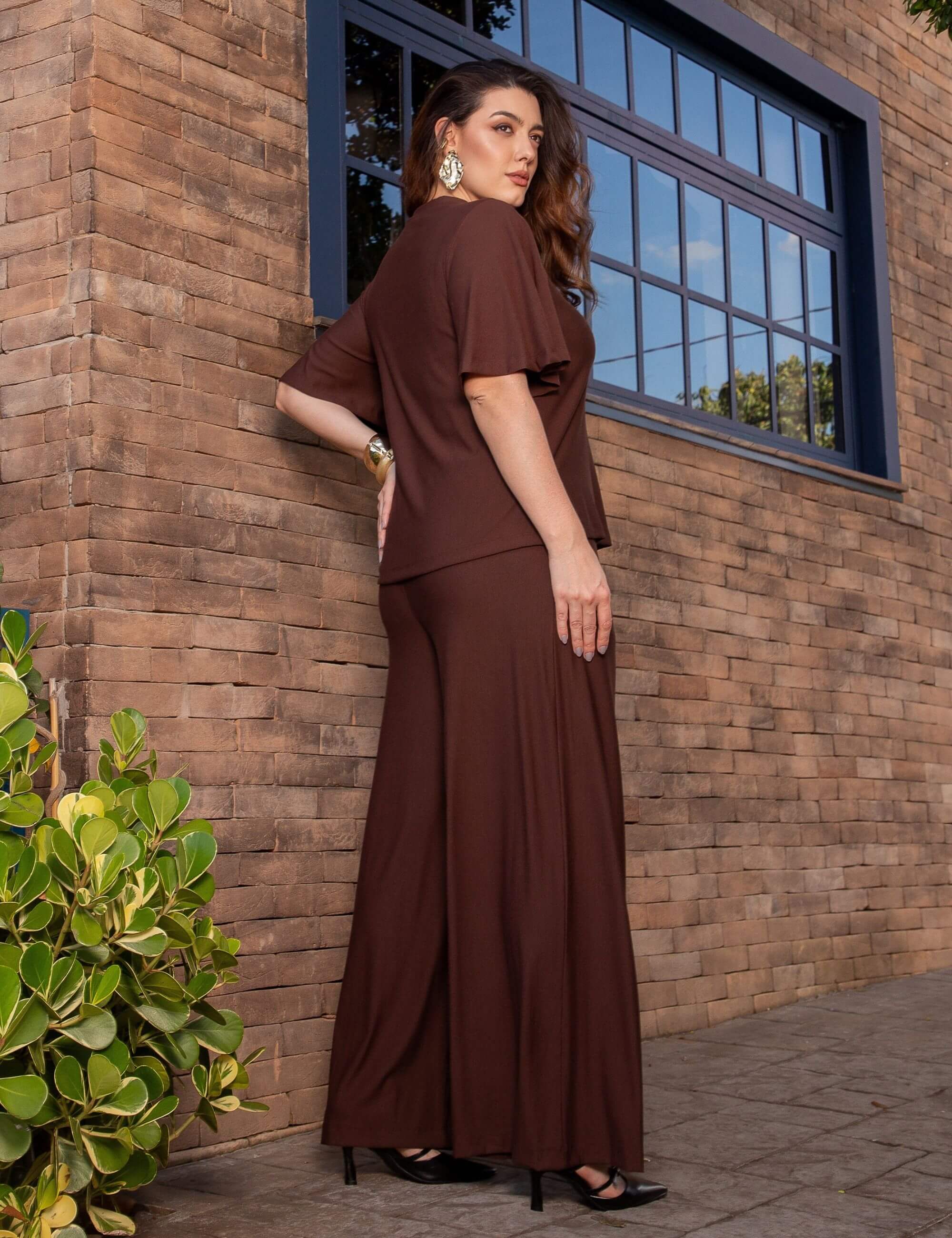 Conjunto Marbella Farah Marrom Natureza