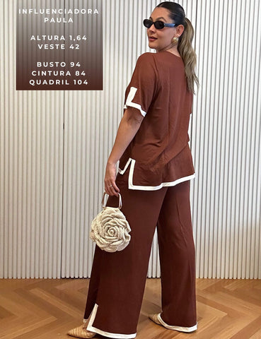 Conjunto Vicenza Palmira Marrom Tamara