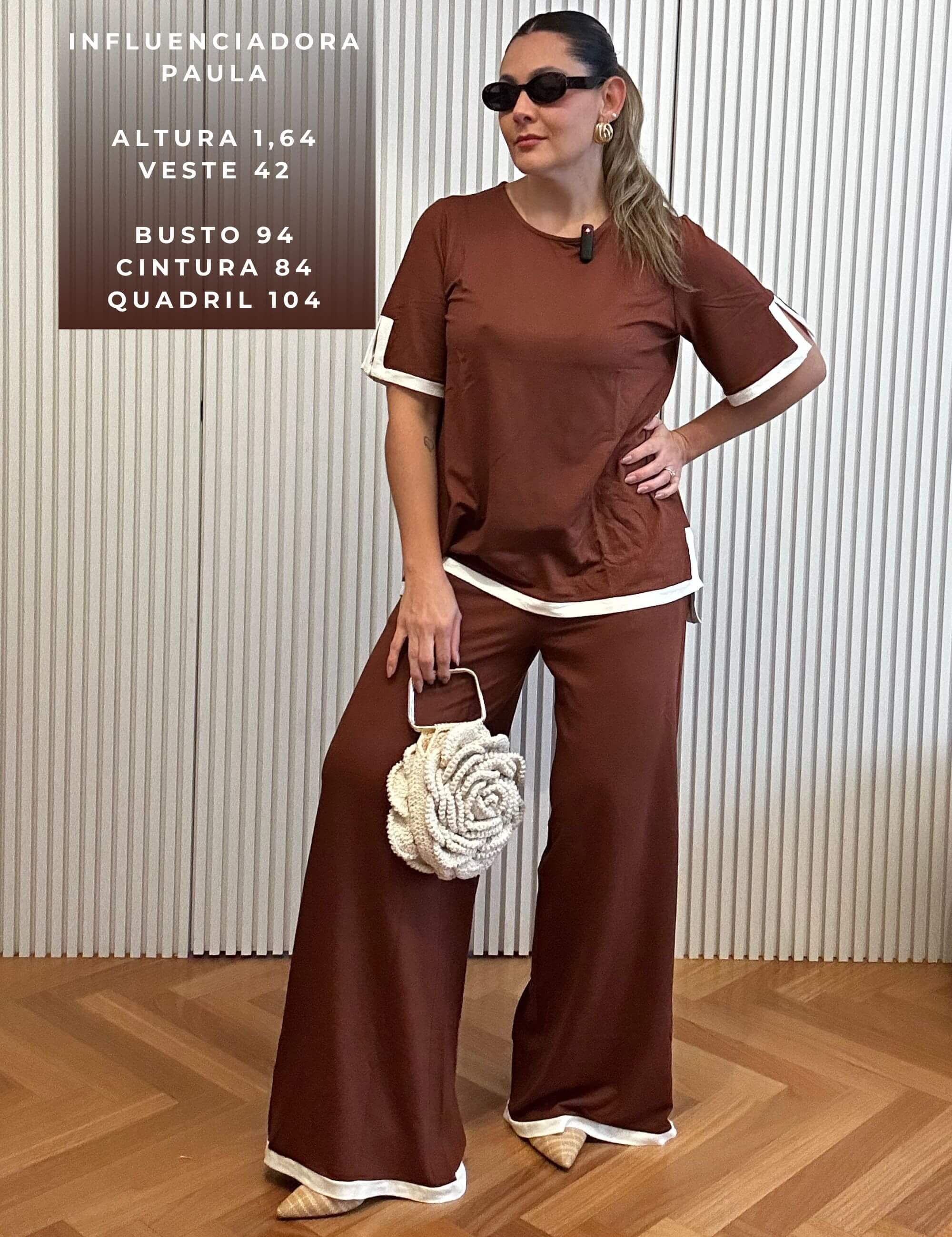 Conjunto Vicenza Palmira Marrom Tamara