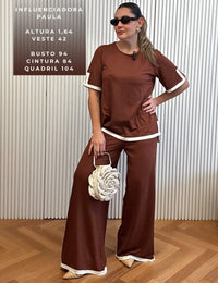 Conjunto Vicenza Palmira Marrom Tamara