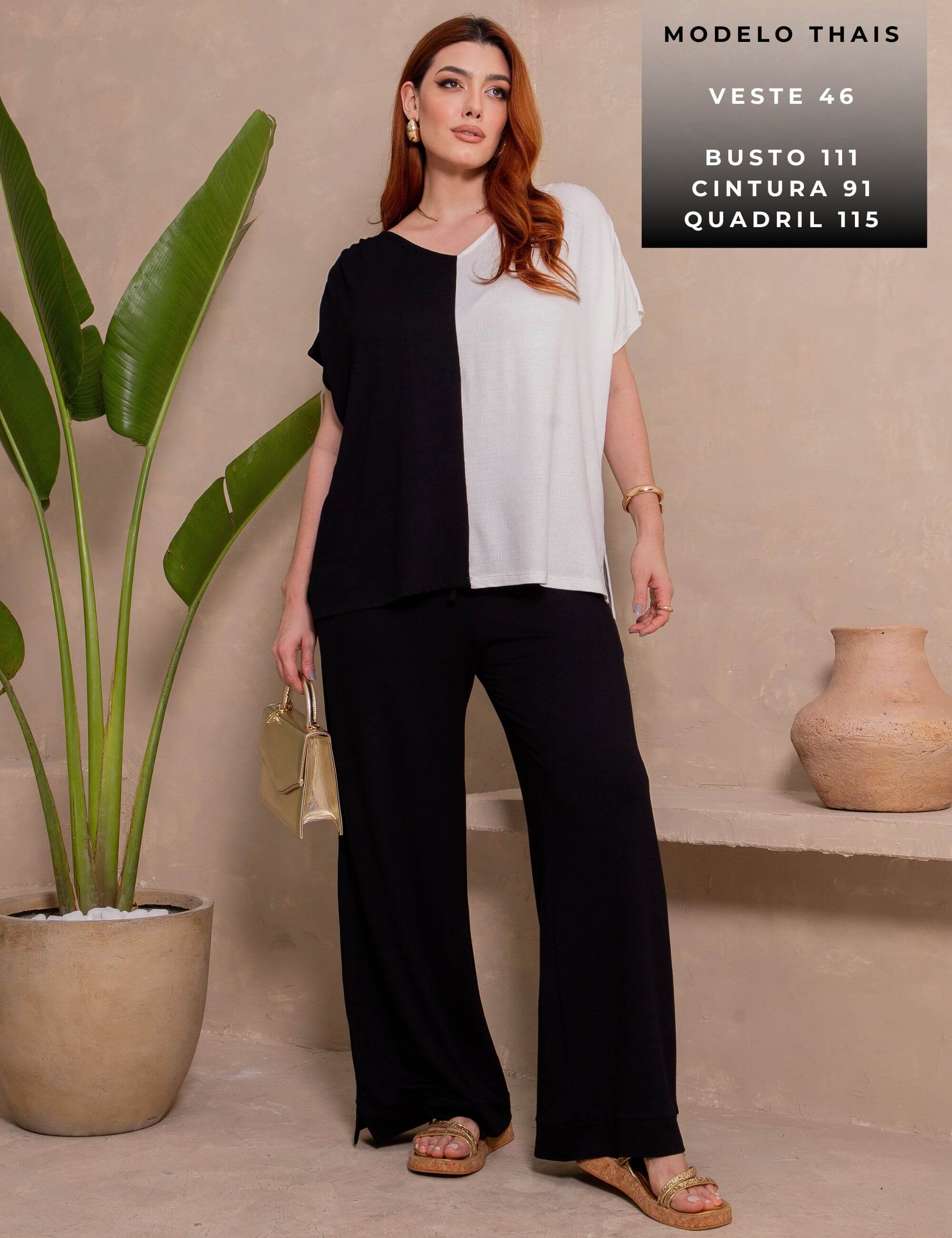 Conjunto Vicenza Valentina Preto/ Off White