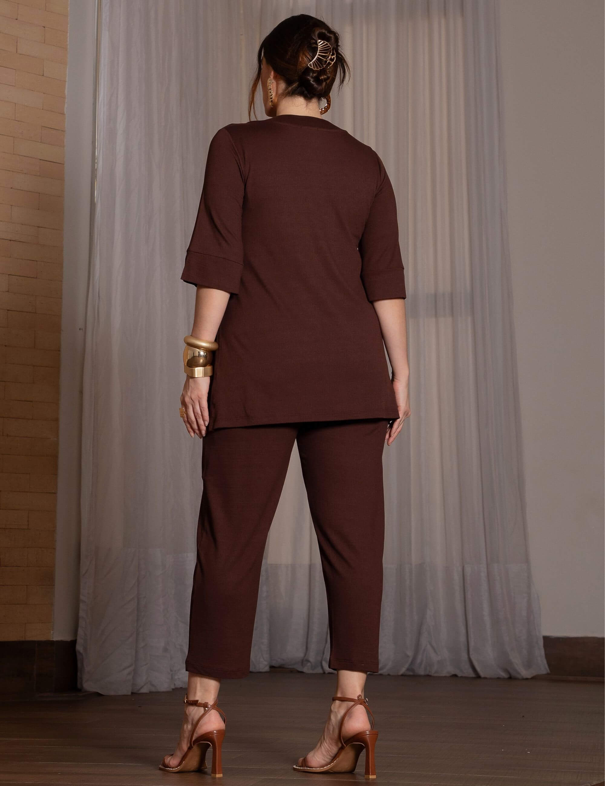 Conjunto Vicenza Briana Marrom Natureza