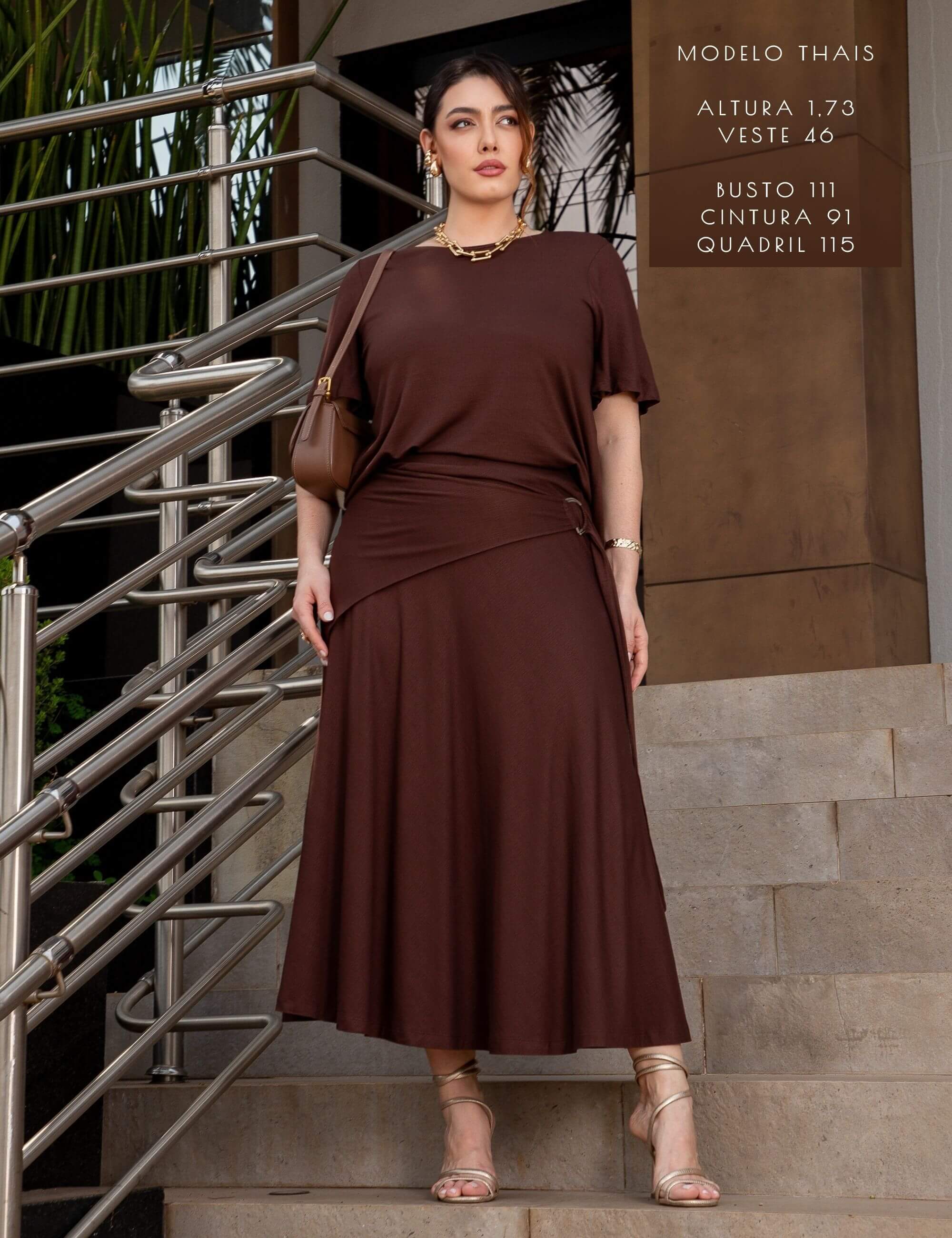 Conjunto Vicenza Eudine Marrom Natureza