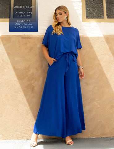Conjunto Vicenza Lisa Azul Delfino