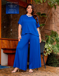 Conjunto Vicenza Lisa Azul Delfino