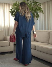 Conjunto Vicenza Lisa Azul Marinho