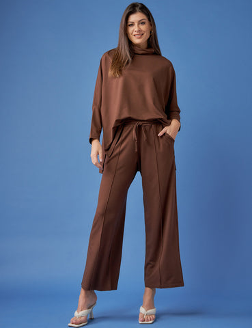 Calça Moletom Greta Marrom Natureza