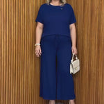 Conjunto Vicenza Lisa Azul Profundo