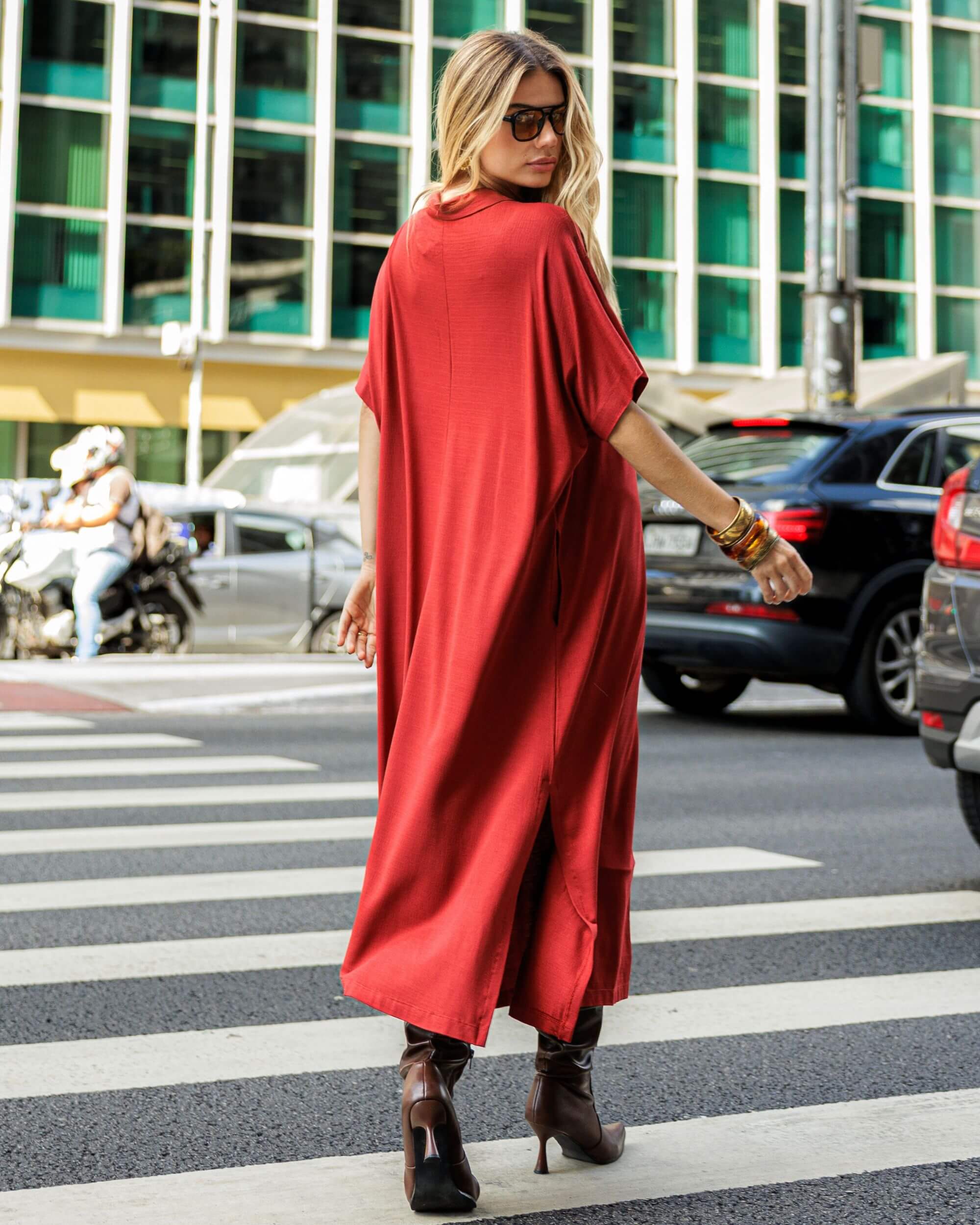 Vestido Vicenza Anne Marrom Galápagos