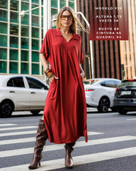 Vestido Vicenza Anne Marrom Galápagos