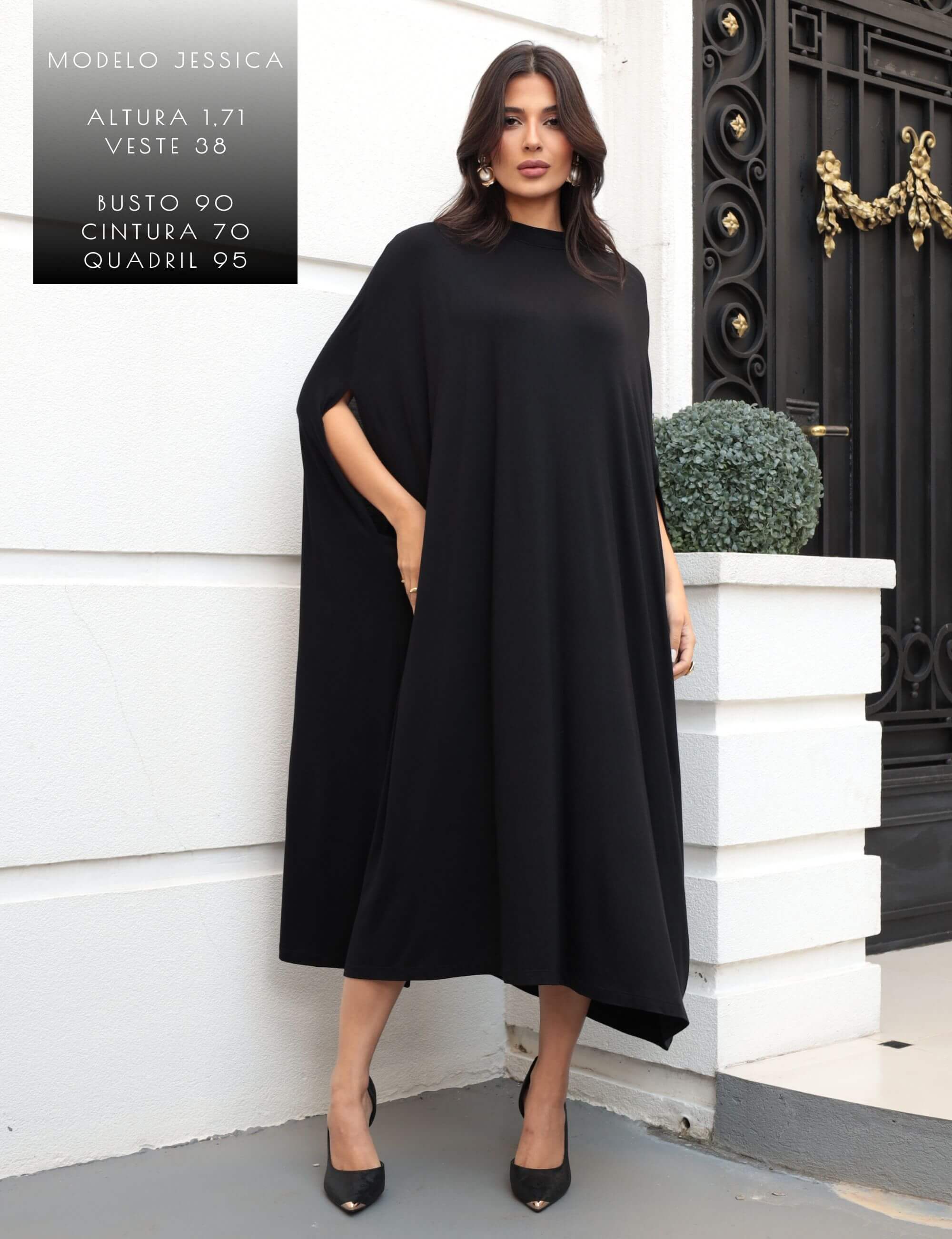 Vestido Claudina Preto