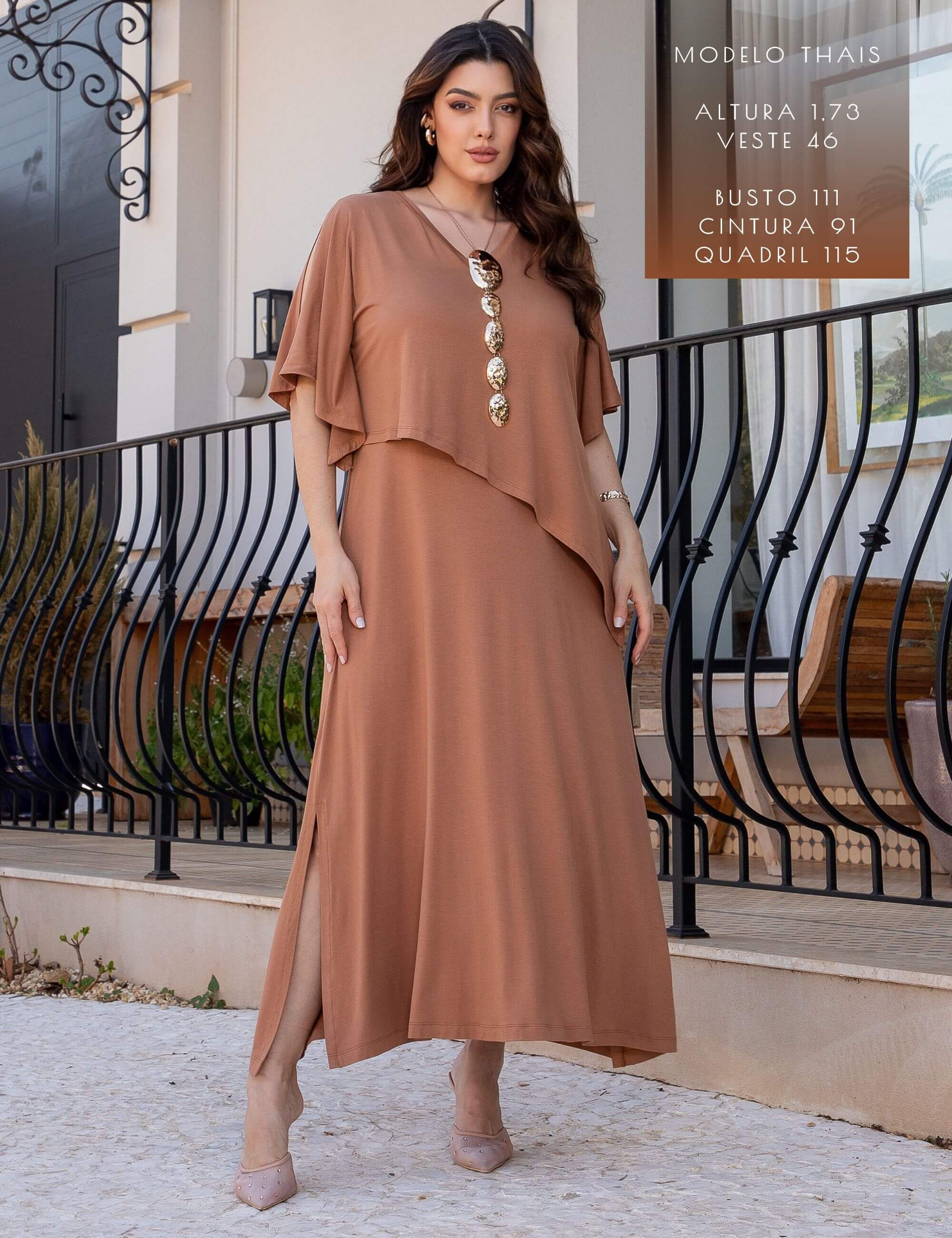 Vestido Diamela Mocha Mousse