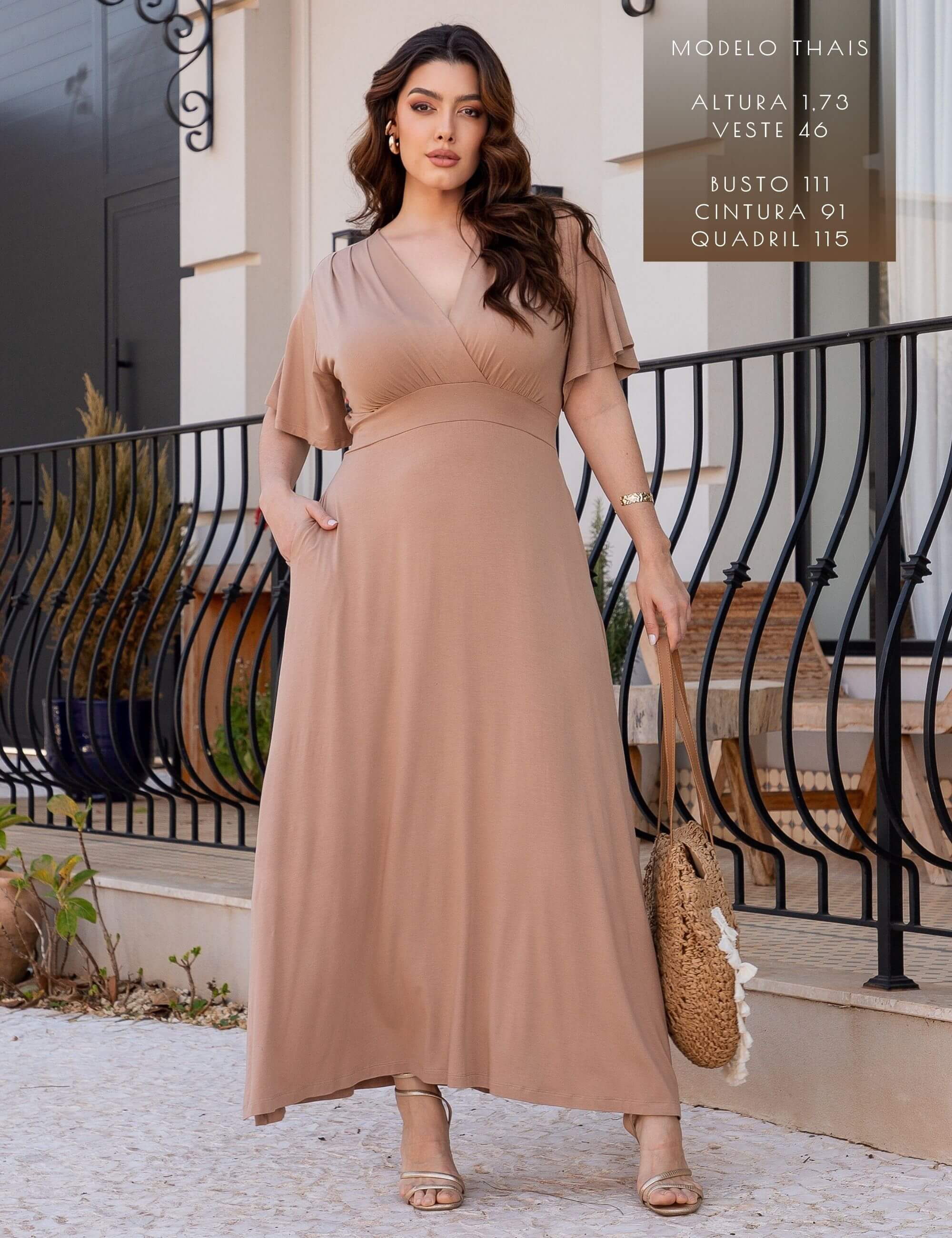 Vestido Divina Bege Awake