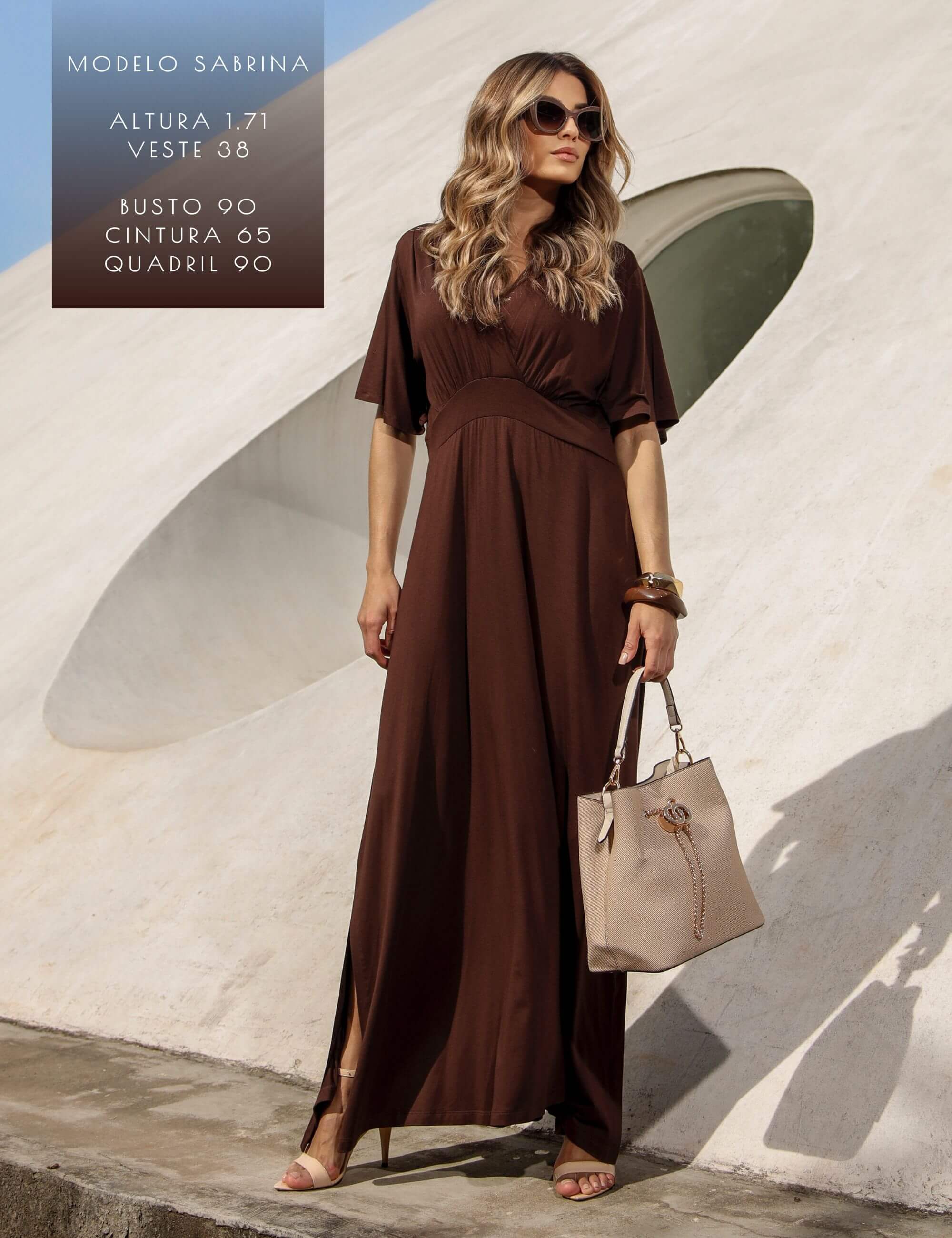 Vestido Divina Marrom Natureza