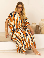 Vestido Estampado Elga Laranja