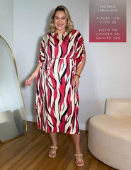 Vestido Estampado Elga Vermelho