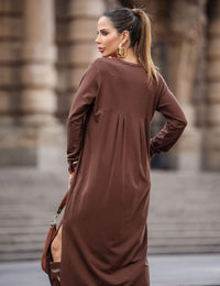Vestido Moletom Helena Marrom Natureza