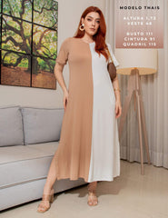 Vestido Pruella Bege/ Off white