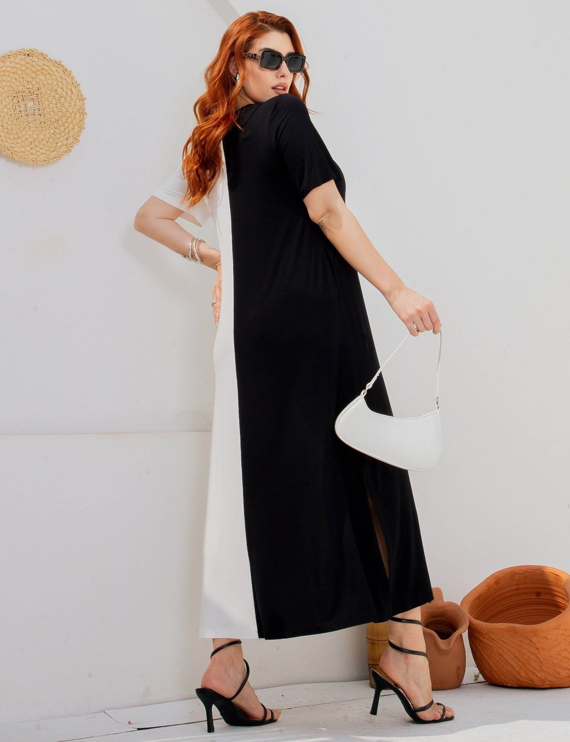 Vestido Pruella Preto/ Off white