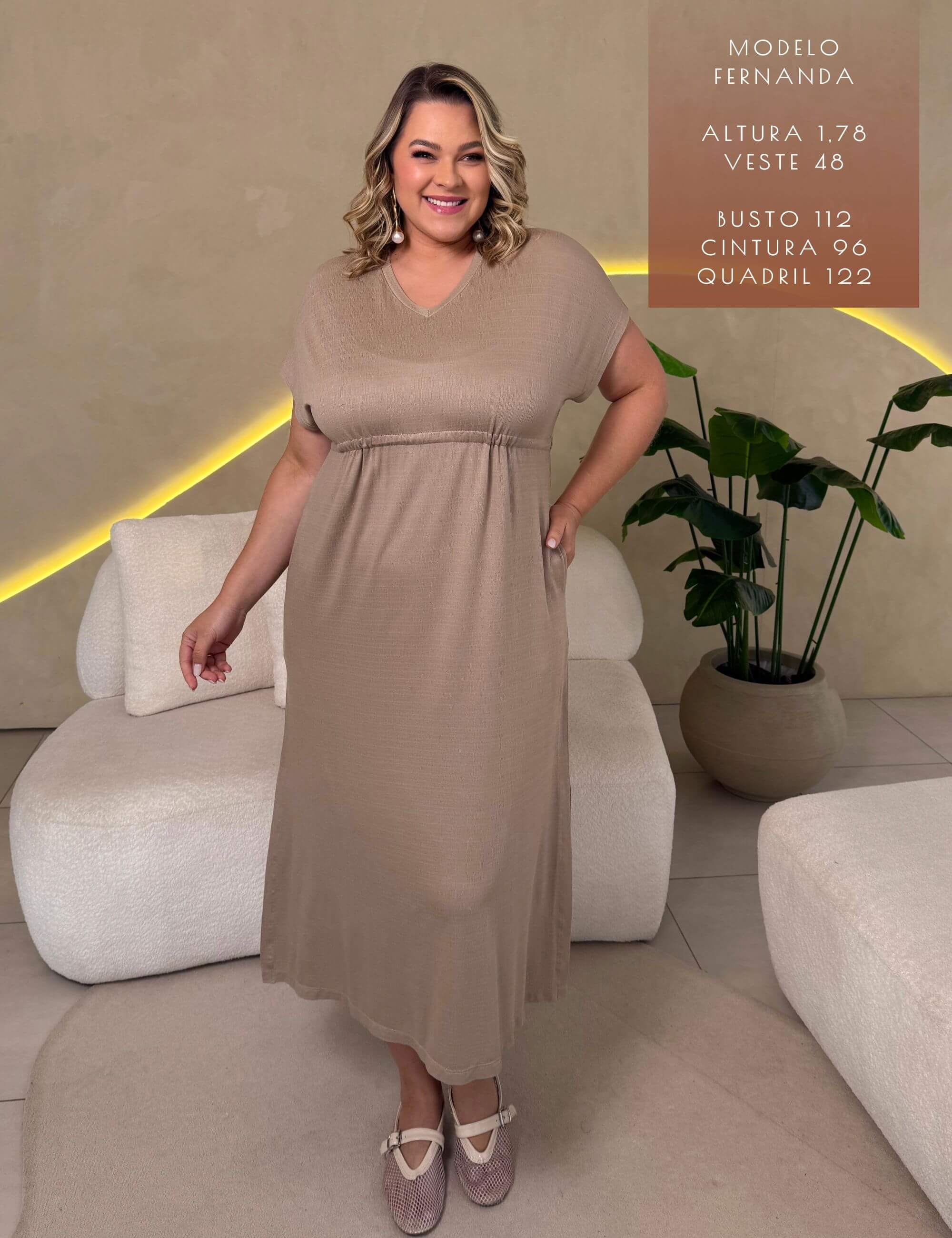 Vestido Vicenza Clara  Taupe