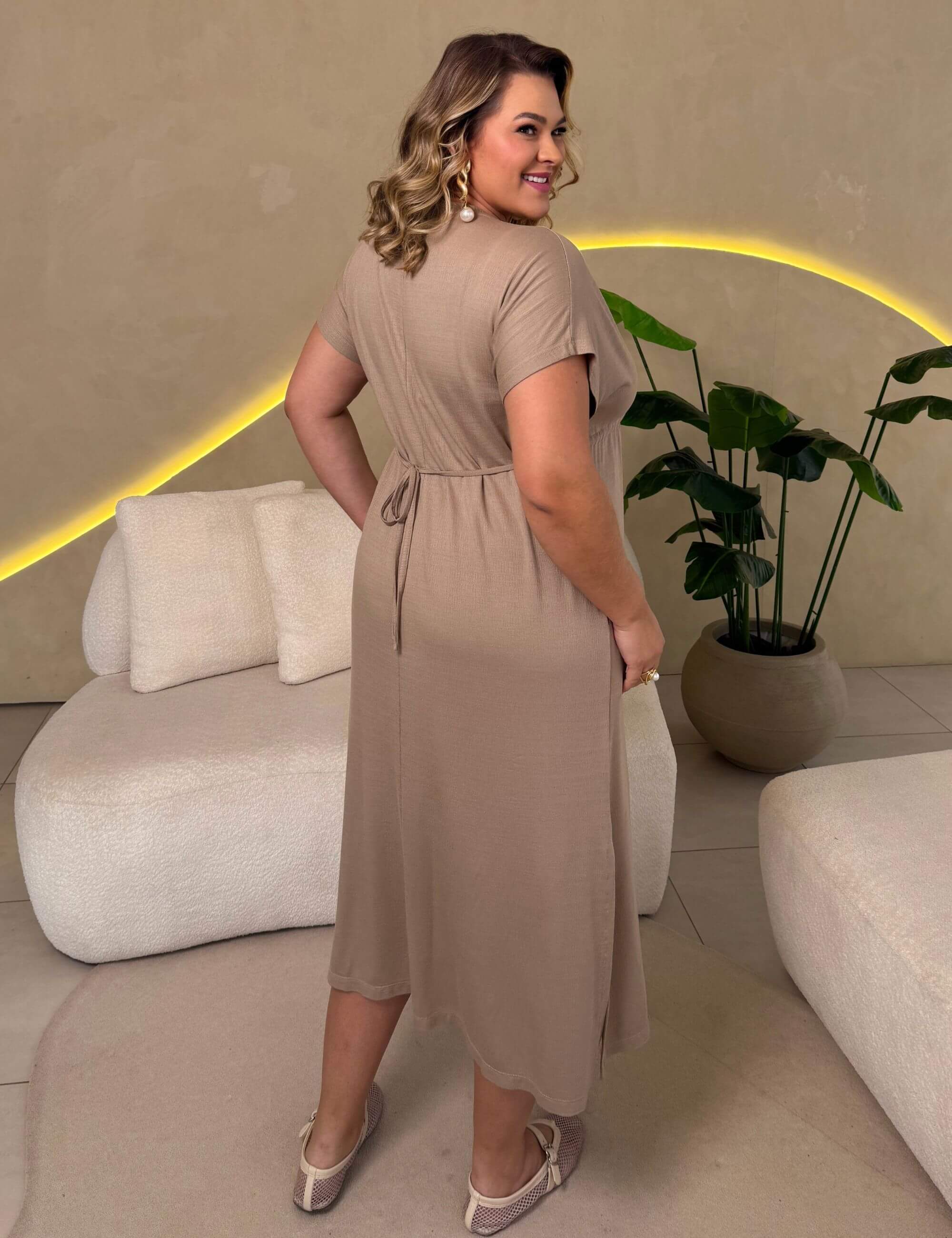Vestido Vicenza Clara  Taupe