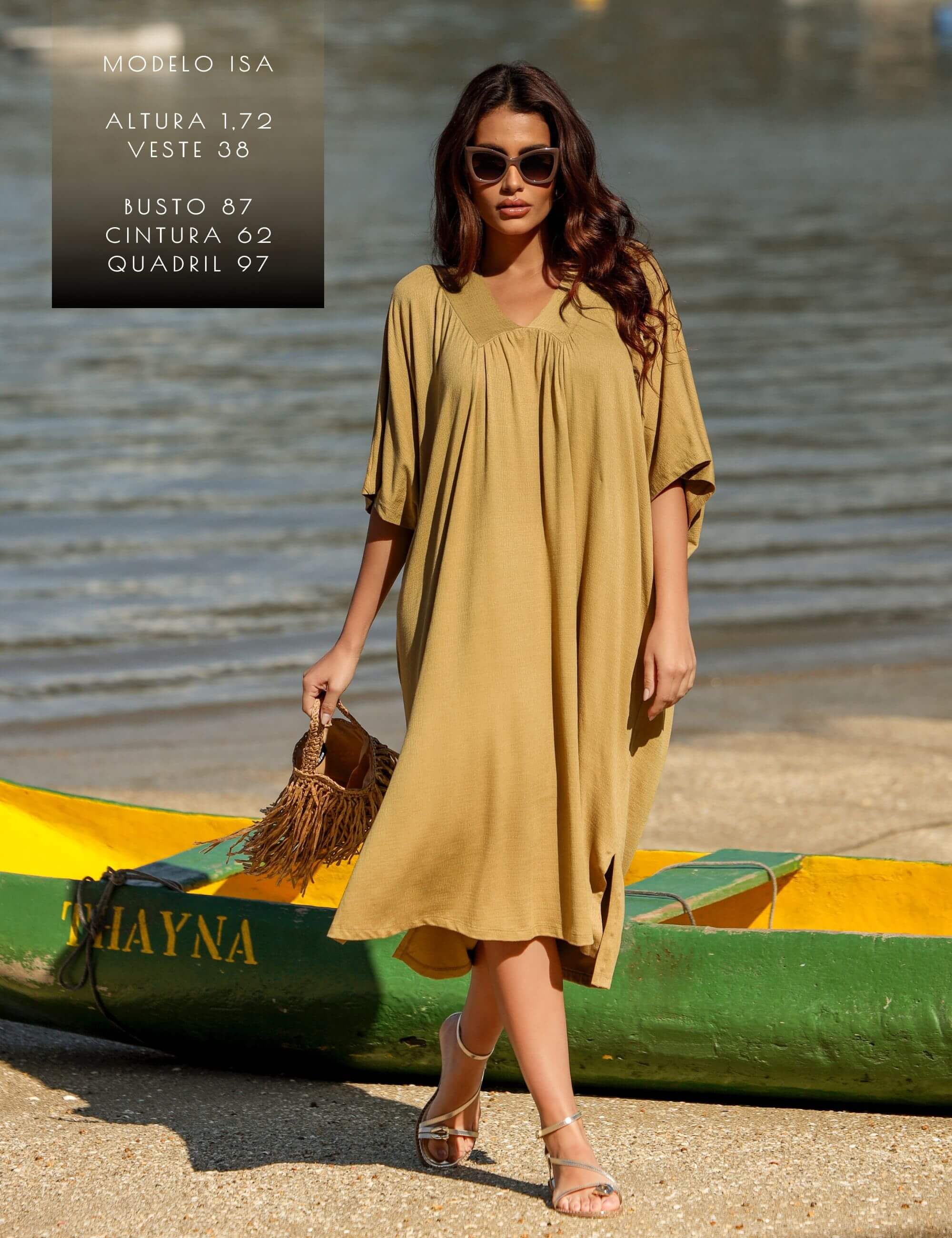 Vestido Vicenza Dandara Verde Persa