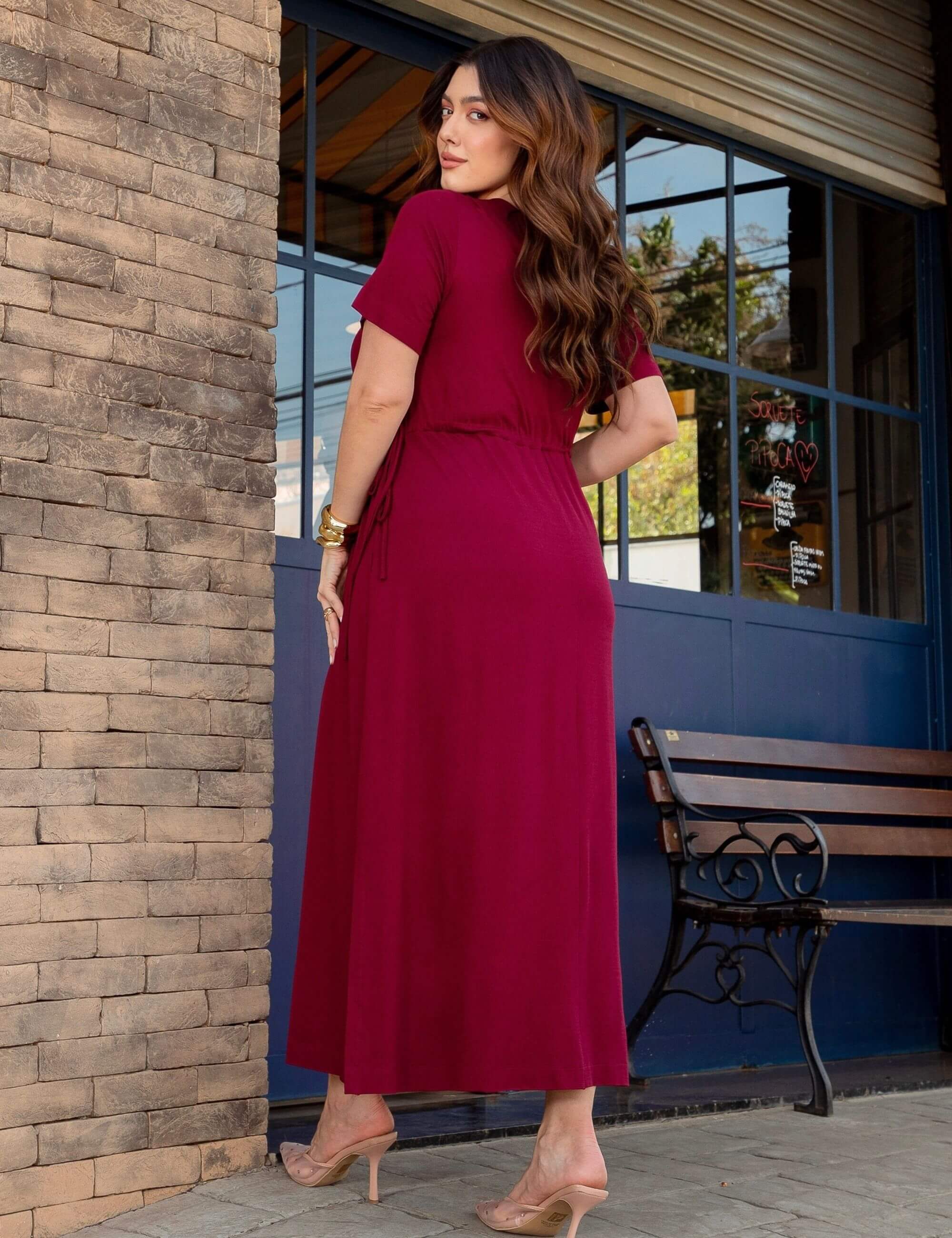 Vestido Vicenza Daurea Bordo
