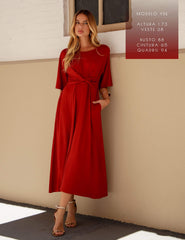 Vestido Vicenza Felicia Marrom Galápagos