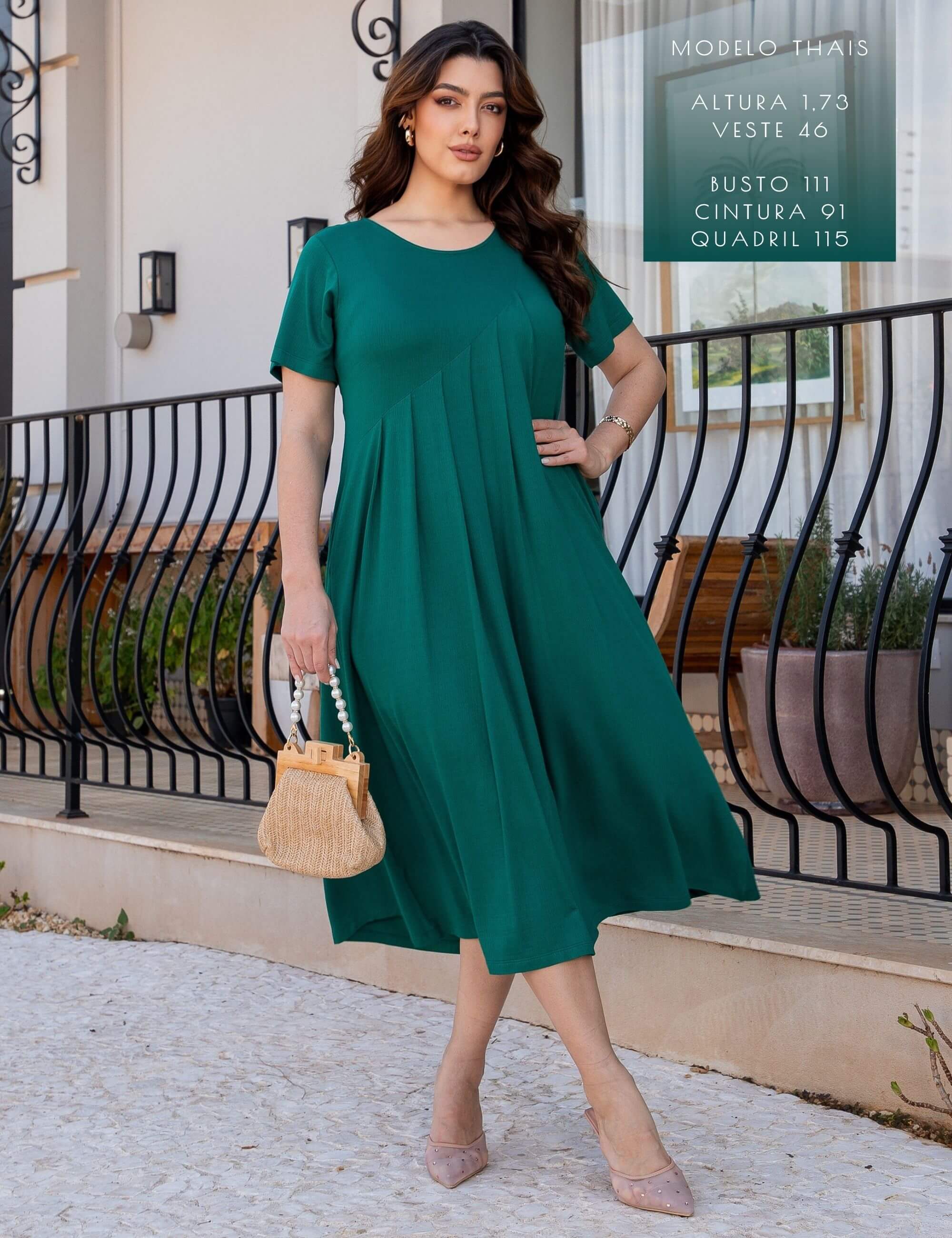 Vestido Vicenza Viola Verde Castanheira